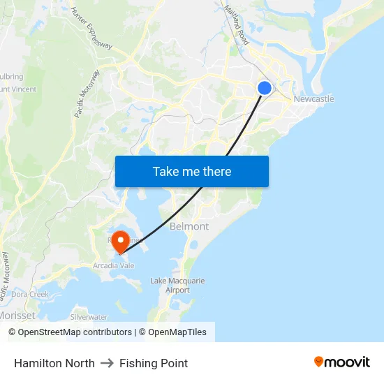 Hamilton North to Fishing Point map