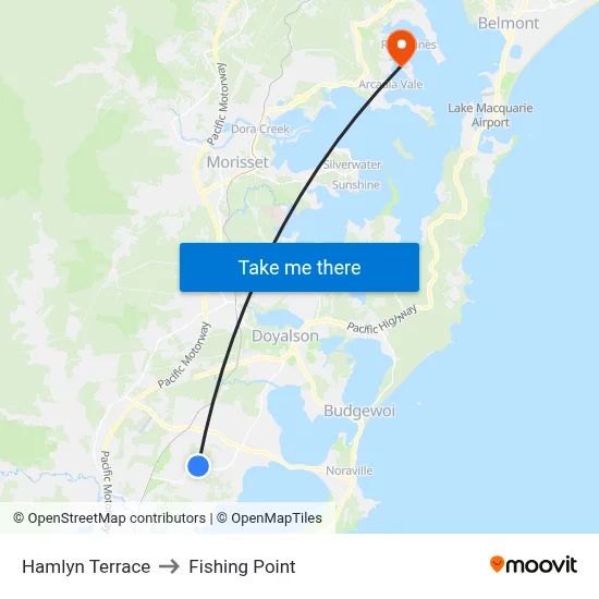 Hamlyn Terrace to Fishing Point map