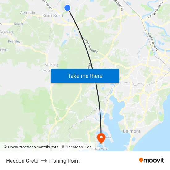 Heddon Greta to Fishing Point map