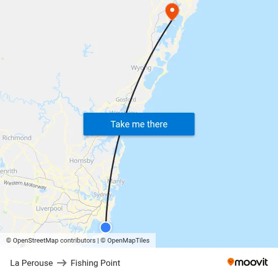 La Perouse to Fishing Point map