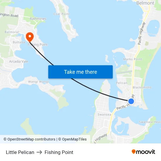 Little Pelican to Fishing Point map