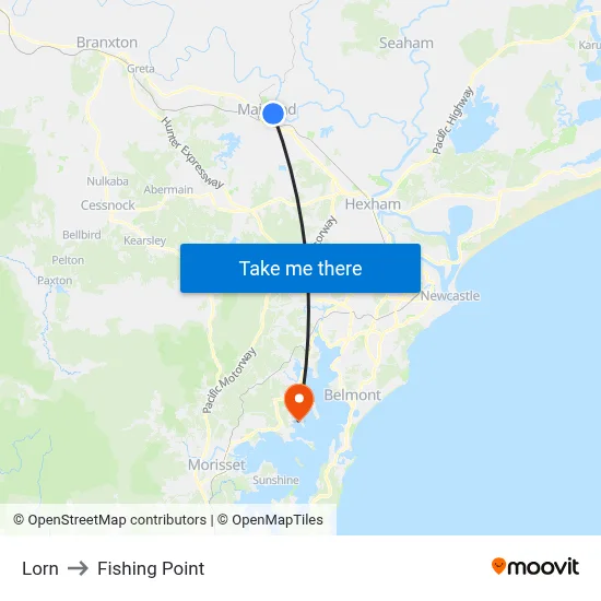 Lorn to Fishing Point map