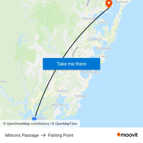 Milsons Passage to Fishing Point map