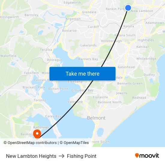 New Lambton Heights to Fishing Point map