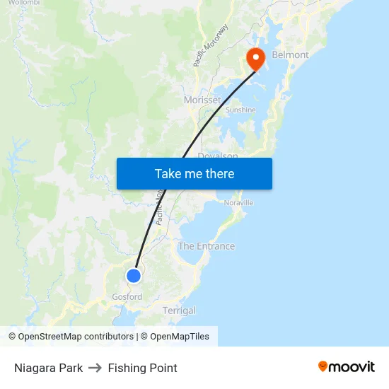 Niagara Park to Fishing Point map