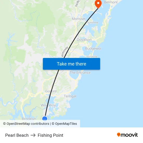 Pearl Beach to Fishing Point map