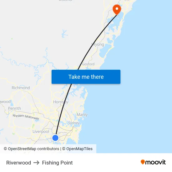 Riverwood to Fishing Point map