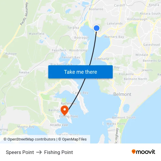 Speers Point to Fishing Point map