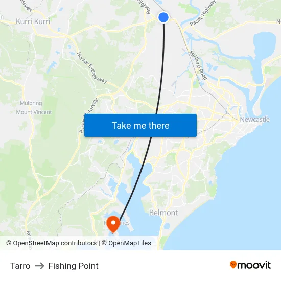 Tarro to Fishing Point map