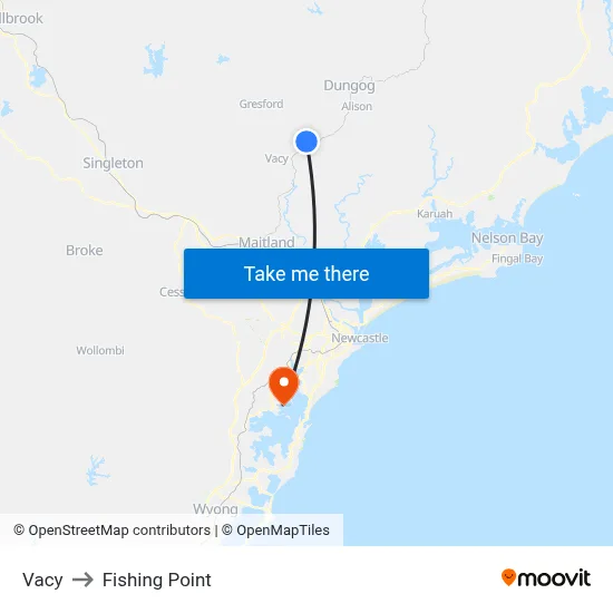 Vacy to Fishing Point map