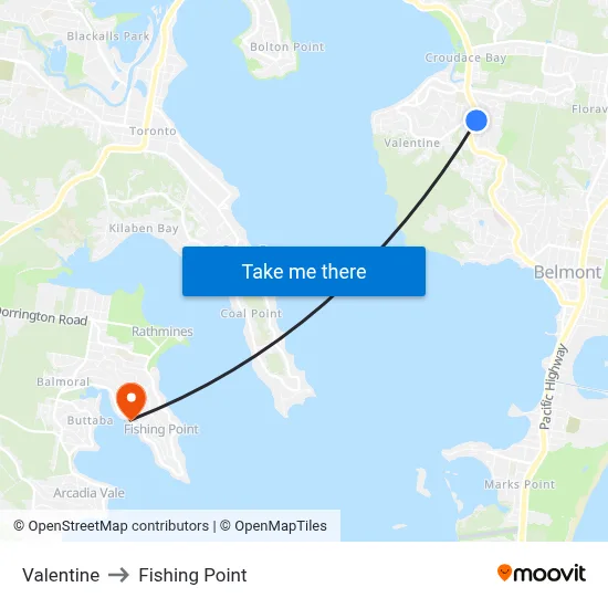 Valentine to Fishing Point map