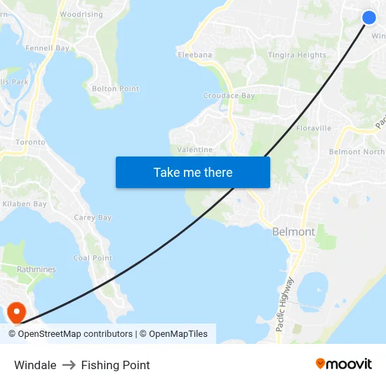 Windale to Fishing Point map