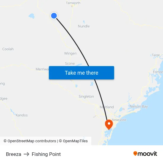 Breeza to Fishing Point map