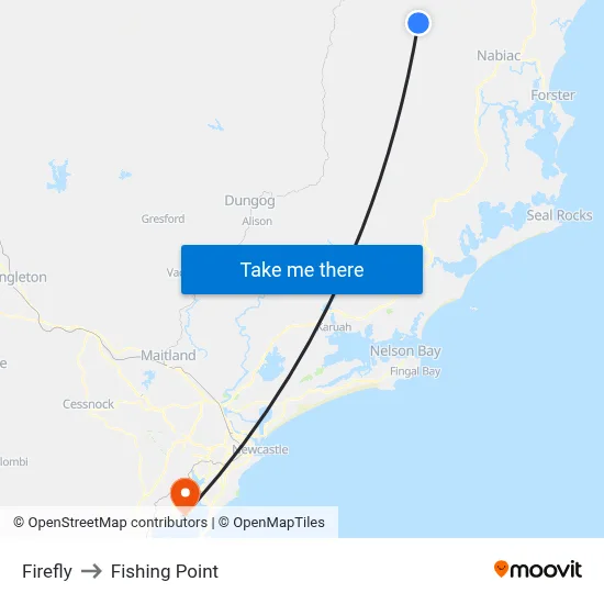 Firefly to Fishing Point map