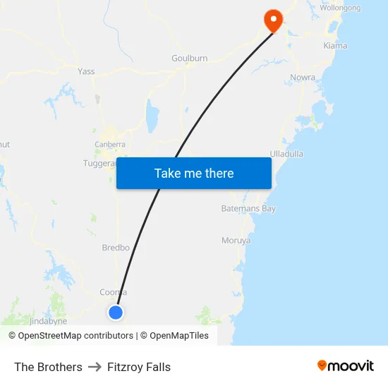 The Brothers to Fitzroy Falls map