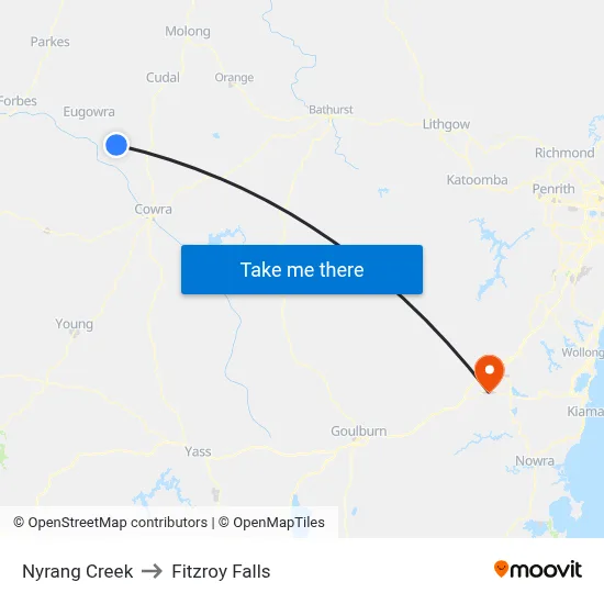 Nyrang Creek to Fitzroy Falls map