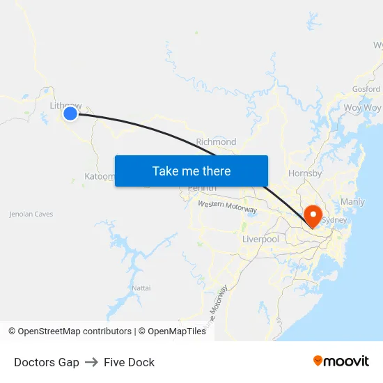 Doctors Gap to Five Dock map