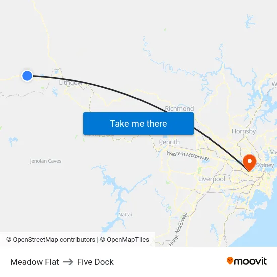 Meadow Flat to Five Dock map