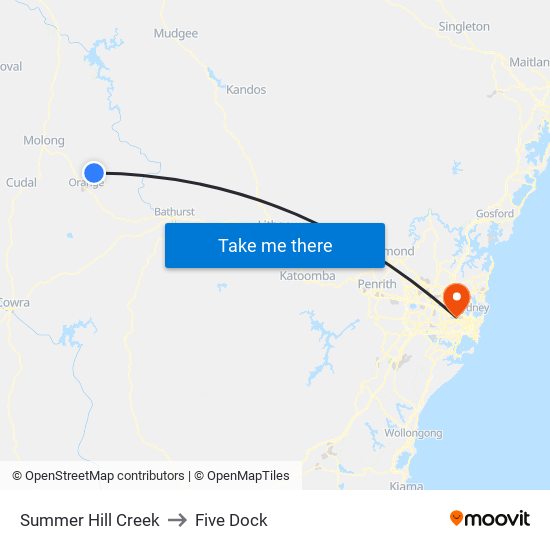 Summer Hill Creek to Five Dock map