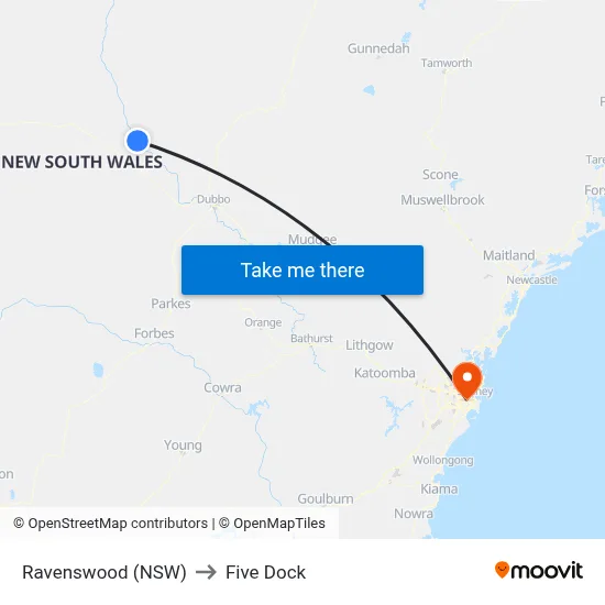 Ravenswood (NSW) to Five Dock map