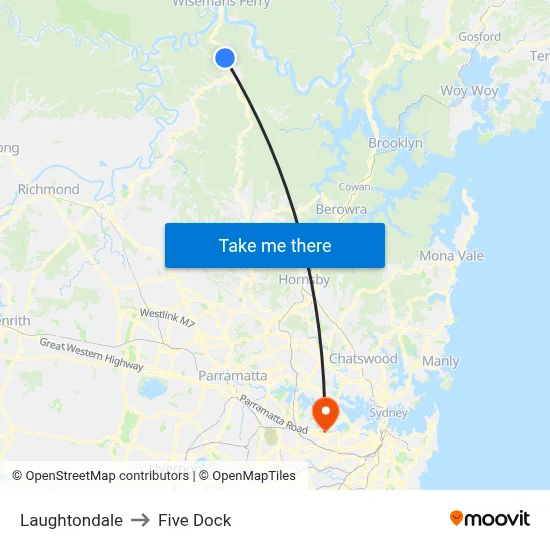 Laughtondale to Five Dock map