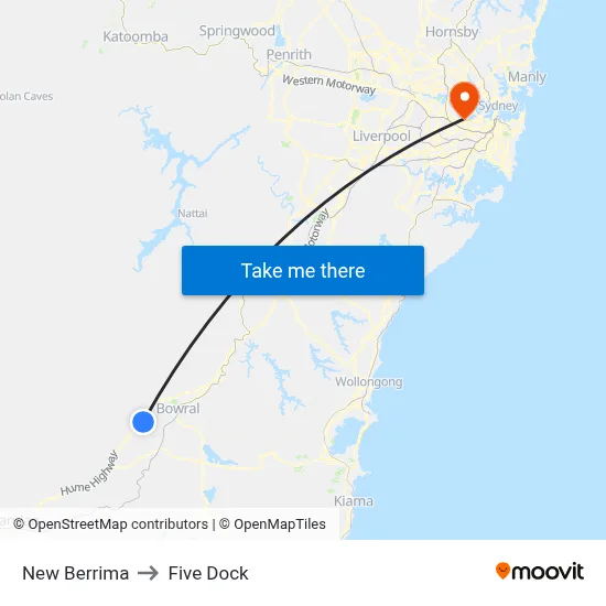 New Berrima to Five Dock map