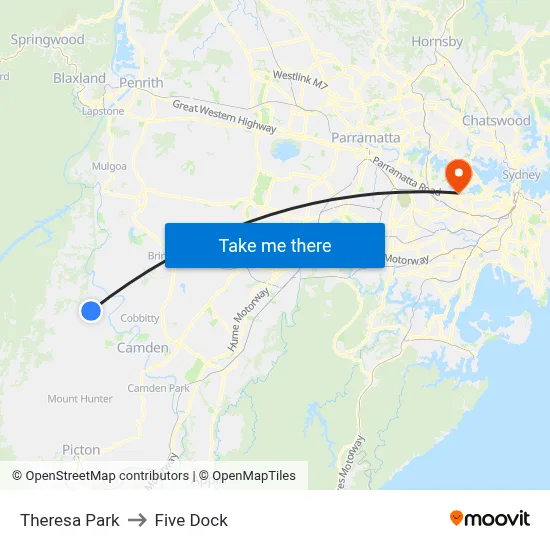 Theresa Park to Five Dock map