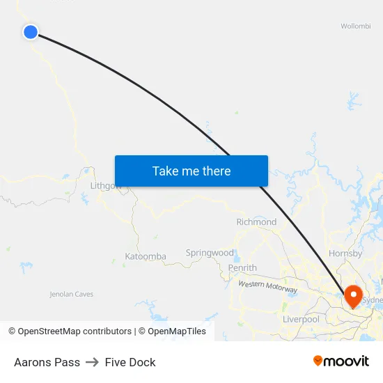 Aarons Pass to Five Dock map