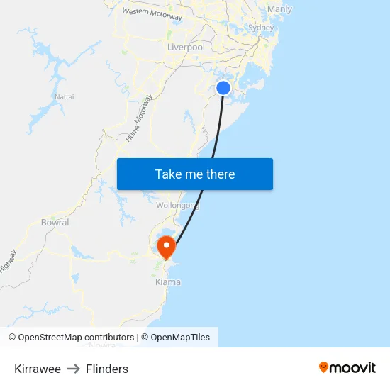 Kirrawee to Flinders map