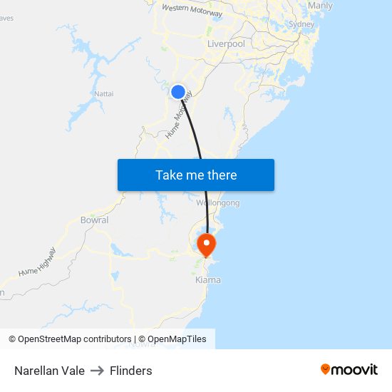 Narellan Vale to Flinders map