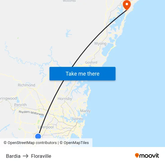 Bardia to Floraville map