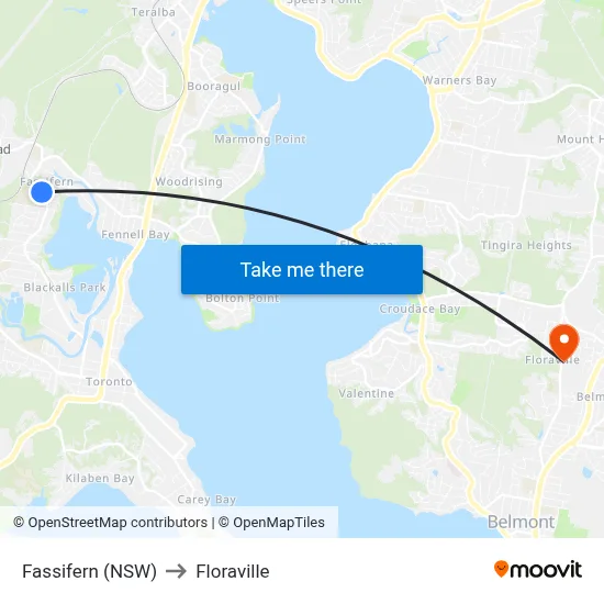 Fassifern (NSW) to Floraville map