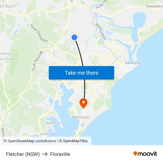 Fletcher (NSW) to Floraville map