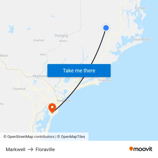 Markwell to Floraville map