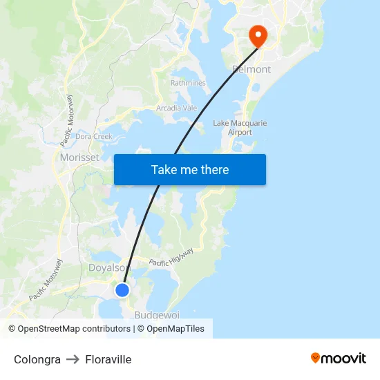 Colongra to Floraville map