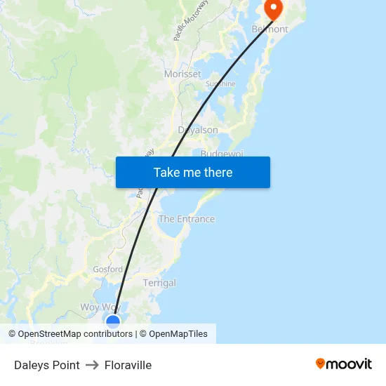 Daleys Point to Floraville map