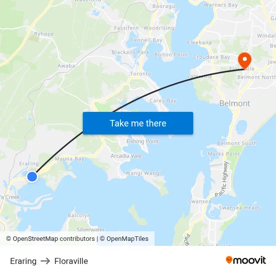 Eraring to Floraville map