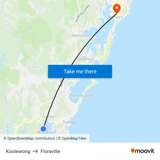 Koolewong to Floraville map
