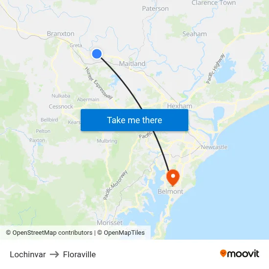 Lochinvar to Floraville map