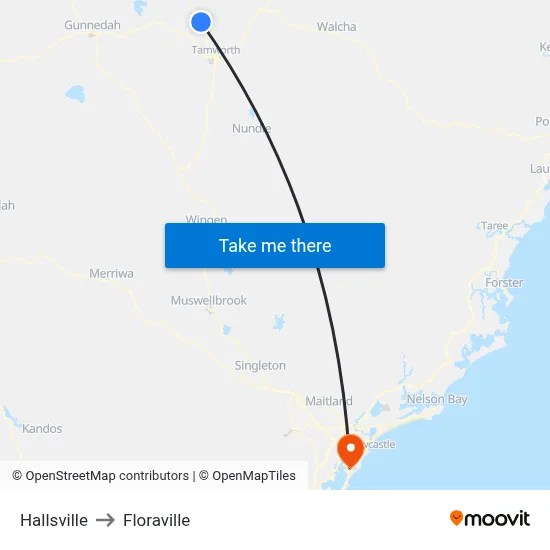 Hallsville to Floraville map