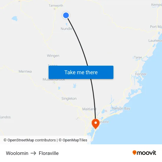 Woolomin to Floraville map