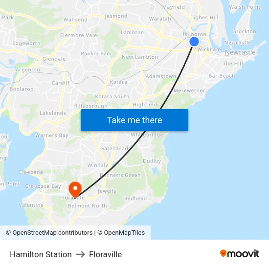 Hamilton Station to Floraville map