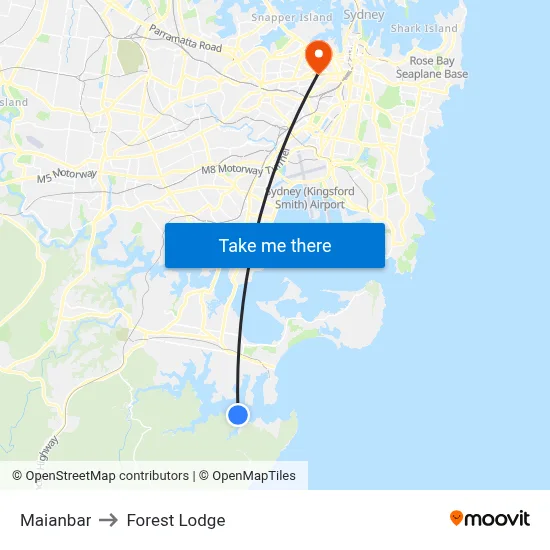 Maianbar to Forest Lodge map