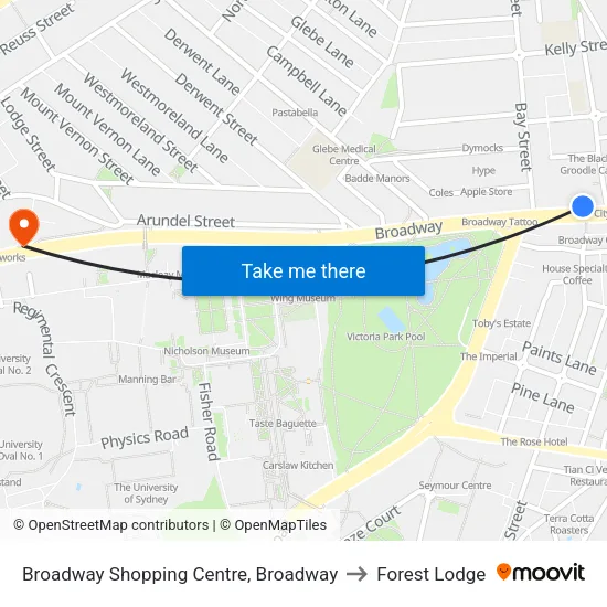 Broadway Shopping Centre, Broadway to Forest Lodge map