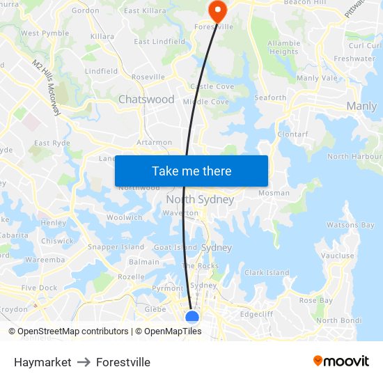 Haymarket to Forestville map