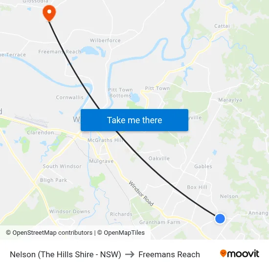 Nelson (The Hills Shire - NSW) to Freemans Reach map