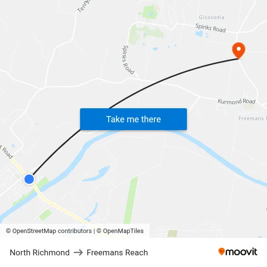 North Richmond to Freemans Reach map