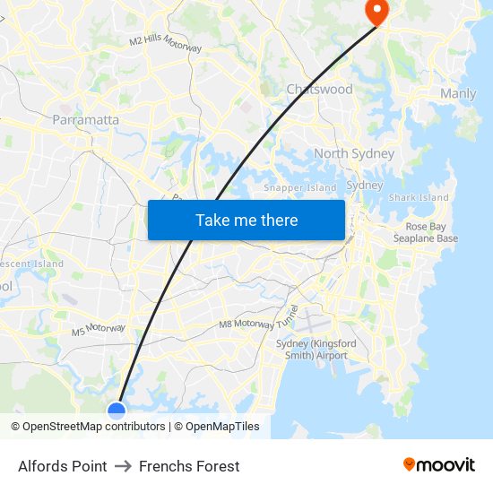 Alfords Point to Alfords Point map