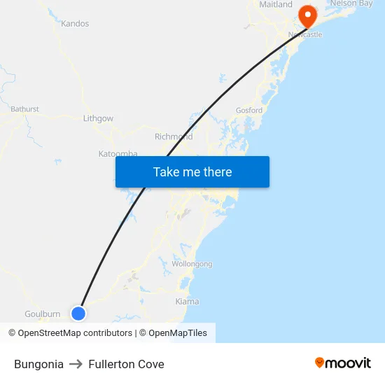 Bungonia to Fullerton Cove map