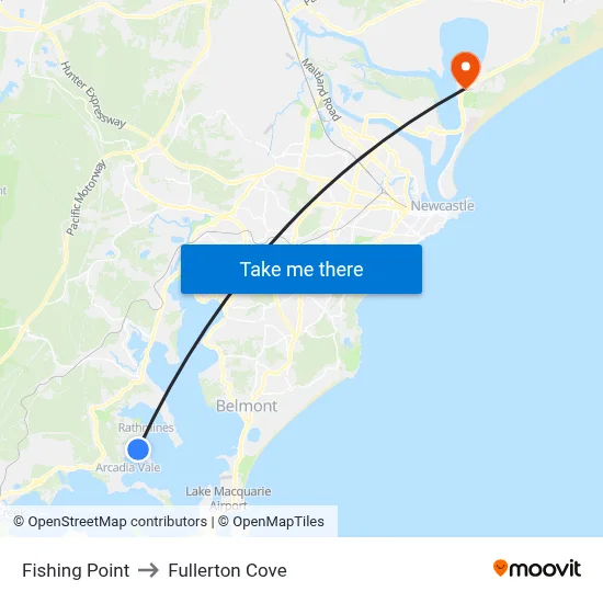 Fishing Point to Fullerton Cove map